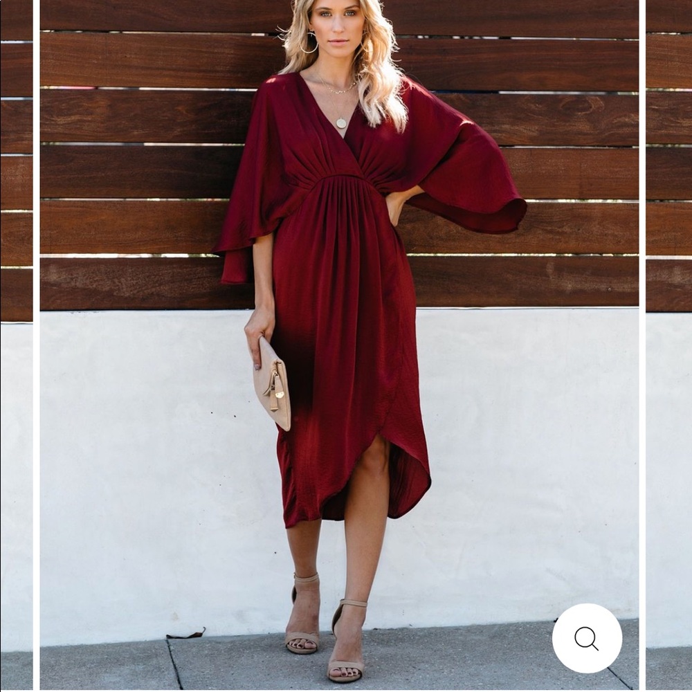 Boutique satin kimono midi dress